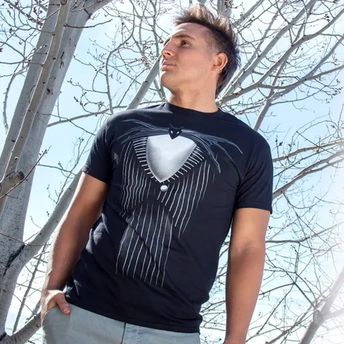 Vista 3 de Disney Nightmare Before Christmas Shaded Jack Skellington - Camiseta de esmoquin