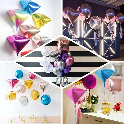 Vista 5 de Efavormart - Paquete de 3 globos de Mylar con forma de diamante 4D de 16.0 in, color oro rosa