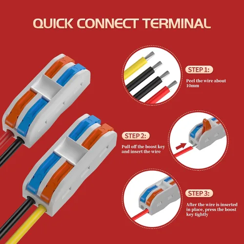 Vista 3 de Convertidor de 24 voltios a 12 voltios reductor con fusible impermeable y bloque de terminales de cable, transformador de 24 V a 12 V 10 A 120 W