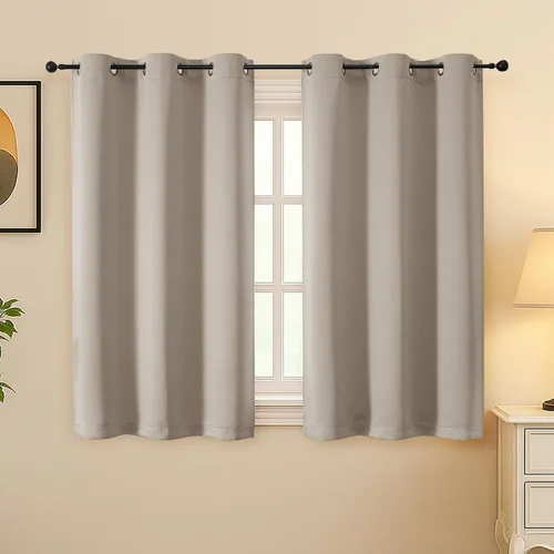 Vista 161 de Simplebrand Juego de 2 paneles de cenefa aguamarina para ventana de cocina de 14 pulgadas de largo, cortinas de oscurecimiento de habitación