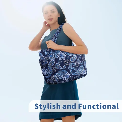 Vista 3 de TOPDesign Bolsa Tote Acolchada para Mujer, Bolso de Mano Ligero Inflado con Compartimentos, Bolsa de Hombro Acolchada para Trabajo, Viajes, Gimnasio