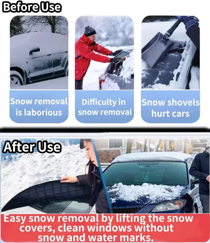 Vista 4 de Ajuste personalizado para cubiertas de nieve para parabrisas Land Rover, 8 capas de protección resistente al viento, protección contra heladas