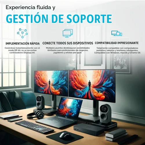 Vista 5 de WD22TB4 Dell Thunderbolt 4 Dock, estación de acoplamiento de 40 Gbps USB-C