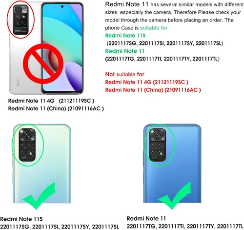 Vista 2 de Funda para Xiaomi Redmi Note 11/Note 11S (no 5G) con protector de pantalla de vidrio templado híbrido resistente Armadura protectora con soporte