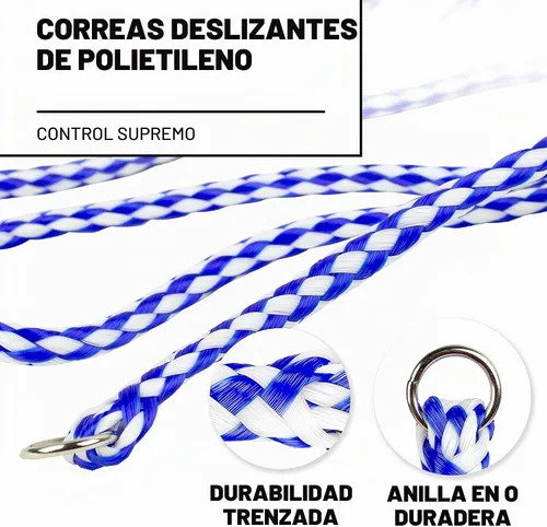 Vista 3 de Downtown Pet Supply Correa trenzada de polietileno para perro, paquete de 6, 5 pies de largo, correa universal para perro con anillo tórico