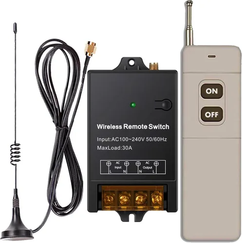 Vista 8 de Interruptor remoto inalámbrico de 12 V, relé DC12V/24V/48V/72V/30A, interruptor RF inalámbrico bidireccional con función de retroalimentación