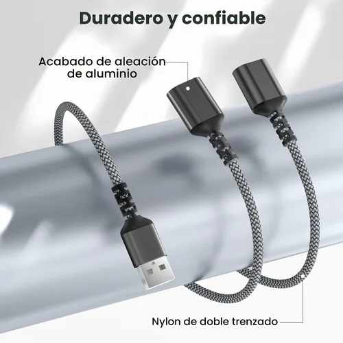 Vista 5 de Basesailor Divisor USB 1 en 2 Salida 1 FT, un adaptador macho a doble 1 in 2 out (negro)