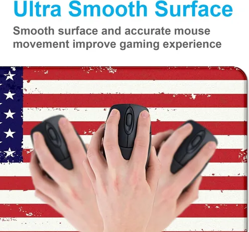 Vista 5 de Alfombrilla de ratón para juegos grande con bandera americana, alfombrilla XXL para laptop y teclado, decoración de escritorio de oficina de 35.4 x