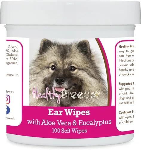 Vista 168 de Healthy Breeds Affenpinscher Toallitas de limpieza de oídos con aloe y eucalipto para perros, 100