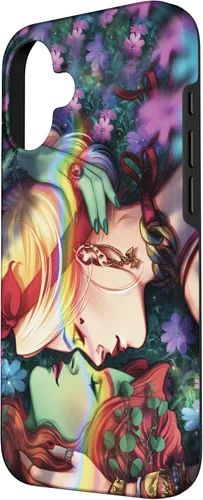 Vista 2 de iPhone 16 DC Comics Pride Harley Quinn & Poison Ivy Nose Touch Case