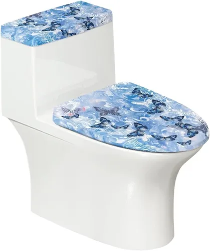 Vista 10 de Juego de decoración de baño de 2 piezas con diseño de muñeco de nieve de Navidad, cubierta de tanque para asiento de inodoro