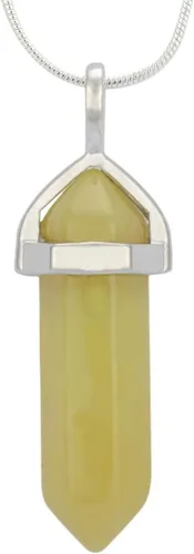 Vista 4 de 1 collar con colgante de bala de piedra preciosa natural, piedra de cristal curativo, cuarzo, reiki, chakras, roca energética, 18 pulgadas