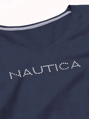 Vista 6 de Nautica Camiseta Easy Comfort Supersoft 100 algodón con logotipo clásico para mujer