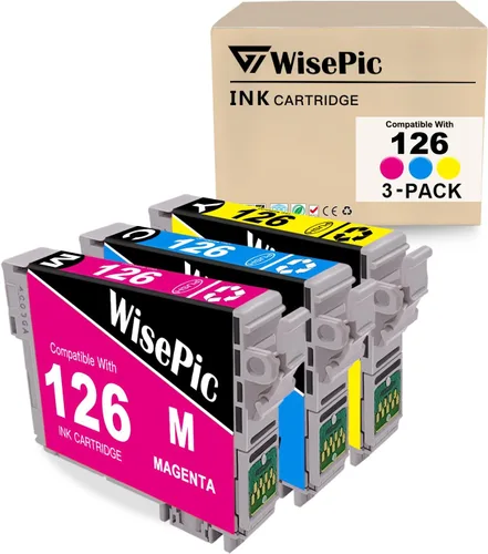 Vista 8 de Paquete de 2 cartuchos de tinta de repuesto T126 para Epson 126 T126 para Workforce 435 520 545 635 645 845 WF-3520 WF-3530 WF-3540 WF-7010 WF-7510