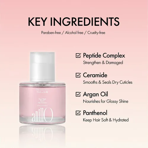 Vista 3 de ANILLO Rosy Night Repair - Esencia capilar con extracto de rosa de damasco