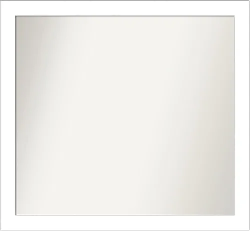Vista 425 de Amanti Art Espejo de baño blanco para sobre el fregadero, 24 x 26 pulgadas, espejo rectangular blanco y blanco, marco de madera contemporáneo