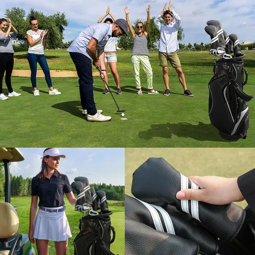 Vista 6 de Fundas para cabezas de palo de golf - Juego de 4 piezas o 1 pieza de accesorios de golf, fundas para palos de golf para maderas y conductores