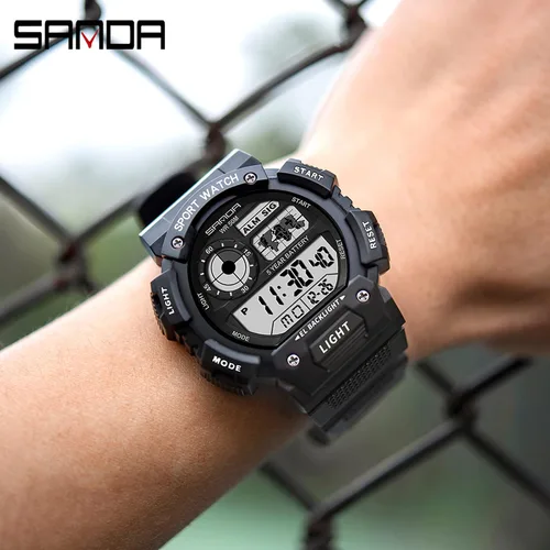 Vista 2 de Mens Digital Sports Watch, Military Army Electronic Watches Waterproof Digital Watch for Men Sport Fashion Wristwatches Backlight LED Display Alarm