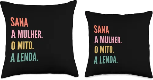 Vista 3 de Funny Portuguese First Name Design - Sana Throw Pillow