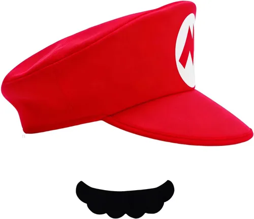 Vista 7 de Jolbndcv Red and Green Hat with Gloves Buttons and Beard Gloves Mushroom Brooch Fake Noses for Cosplay Costume Juego de coronas