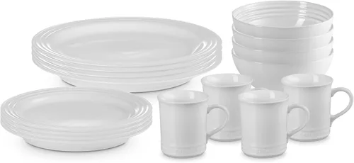 Vista 11 de Le Creuset Juego de vajilla de gres, 16 piezas, Cerise