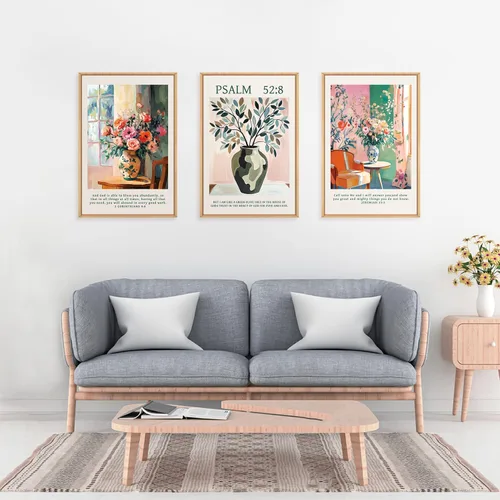 Vista 33 de FWIEXA Juego de Arte de Lienzo Bohemio Enmarcado para Pared, Cuadros Botánicos Verde Salvia Decoración de Pared, Impresiones de Arte de Plantas