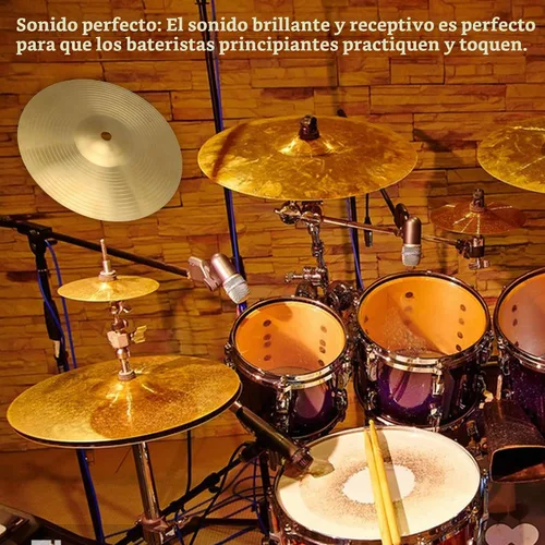Vista 5 de Lovermusic Platillo de tambor de 8 pulgadas de diámetro dorado, aleación de latón, accesorios de percusión para kit de batería adecuado