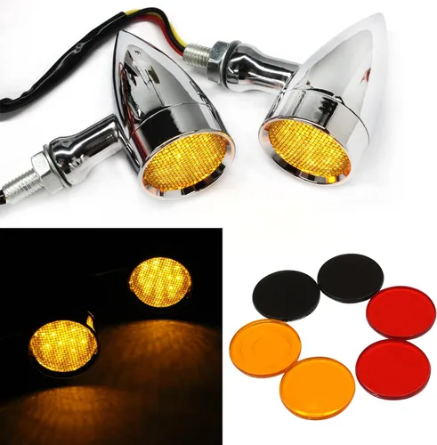 Vista 10 de MISS MOLY Bobber Cafe - Luz trasera LED para motocicleta, luz intermitente de freno color ámbar