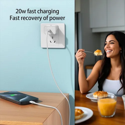 Vista 4 de Cable de 10 pies para Apple iPhone 16 15 Pro Max, cargador de carga rápida, iPad, AirPods 4 (USB-C), 20 W tipo C Blcok de 10 pies de largo, cable