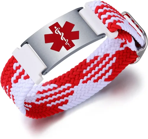 Vista 37 de Pulseras deportivas personalizadas de alerta médica para mujeres y hombres – Pulseras de identificación médica personalizadas con grabado gratuito