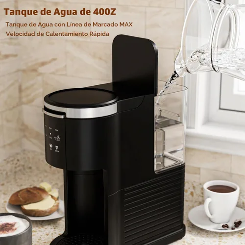 Vista 7 de Electactic Cafetera de una sola porción, cafetera 2 en 1 para K-Cup y café molido, tamaños de preparación de 6 a 14 onzas, cafeteras en cápsulas