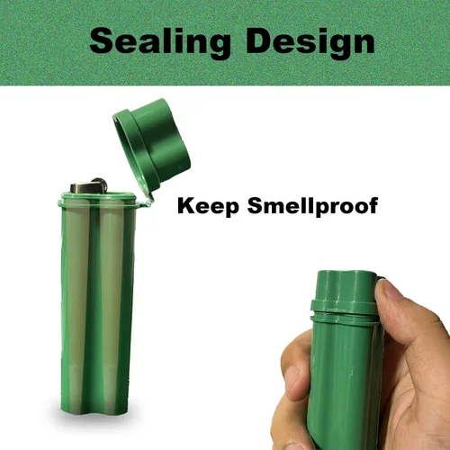 Vista 3 de Caja de cigarrillos para tamaño regular y king - pequeño contenedor de cigarrillos encendedor caso - accesorios para fumar (verde)