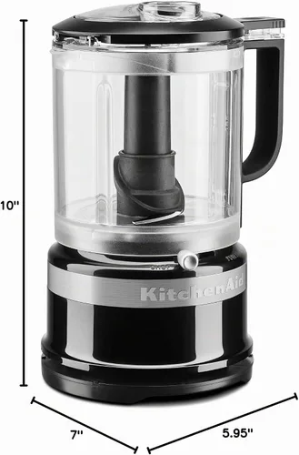 Vista 4 de KitchenAid - Picador de alimentos de 5 tazas KFC0516OB, negro ónix Precisamente picas o purés, accesorio para batir rápido, dos velocidades más