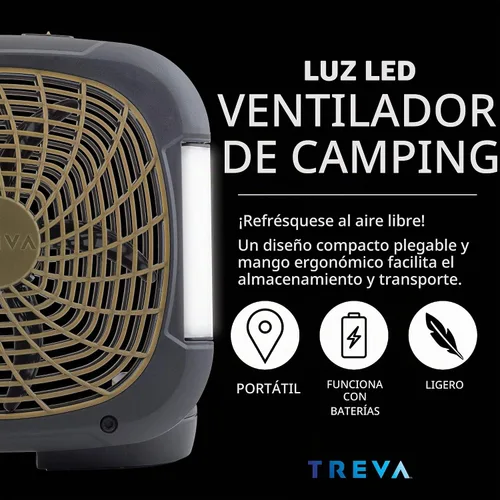 Vista 3 de O2COOL ventilador portátil de 10 pulgadas con luces para acampar Sí