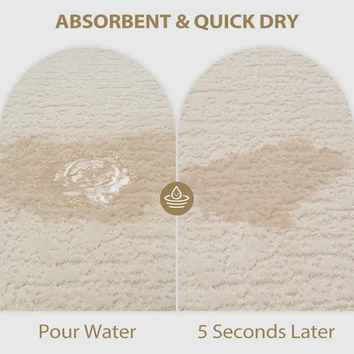 Vista 2 de Uphome Tapete de baño ultrafino, tapete de baño de goma para baño, antideslizante, secado rápido, lavable a máquina, pelo bajo, absorbente