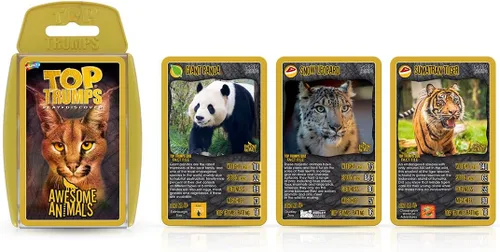 Vista 5 de Top Trumps Juego de cartas Awsome Animals - Juegos familiares para niños y adultos - Juegos de aprendizaje - Juegos de cartas para niños para 2