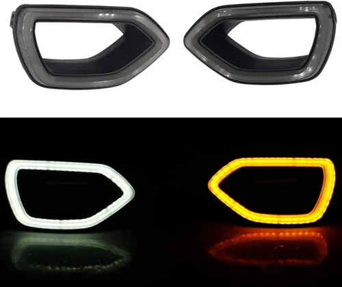 Vista 2 de Luces de parrilla de repuesto para la parrilla SRT Scat Pack LED de humo luces de nariz de cerdo para Dodge Charger 2015-2022