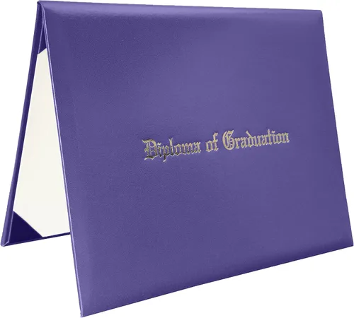 Vista 20 de Funda para diploma 8.5”x11” impresa “Diploma de Graduación” en cuero sintético acolchada y rica en color de TngHui, negra