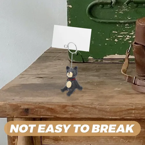 Vista 5 de NUOBESTY Soporte para notas de gato, adorno de escritorio, clip para fotos, soporte para notas, mesa, soporte para tarjetas, para oficina, hogar