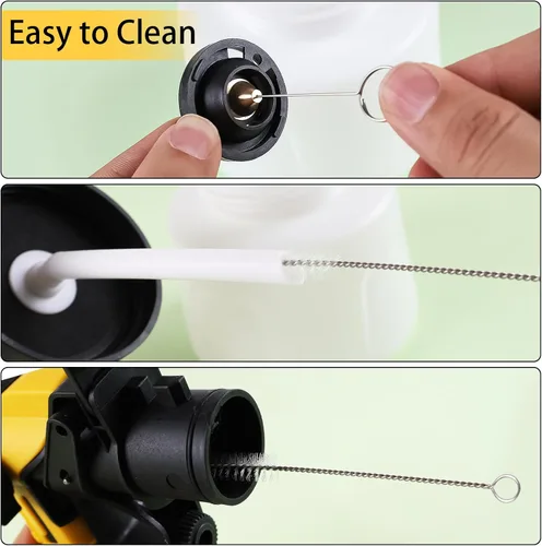 Vista 8 de Pulverizador de pintura con luz LED, pistola de pintura de 1000 W con juntas de limpieza y soplado, pistola de pintura en aerosol de 47.3 fl oz