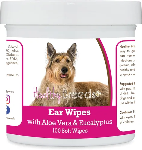 Vista 43 de Healthy Breeds Affenpinscher Toallitas de limpieza de oídos con aloe y eucalipto para perros, 100