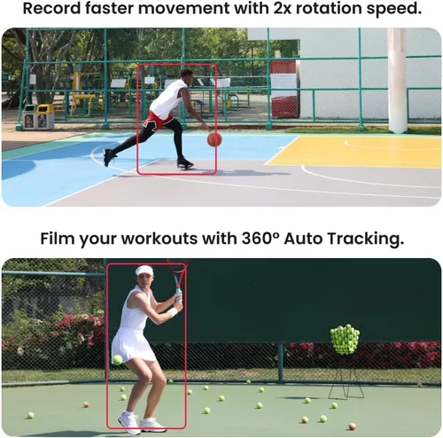 Vista 4 de Pivo Sports Pack - Soporte para teléfono de seguimiento automático, rotación de 360° para entrenamiento deportivo, deportes de raqueta, tenis