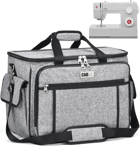 Vista 9 de CAB55 Estuche para máquina de coser - Bolsa de transporte con relleno extraíble, bolsa para máquina y accesorios
