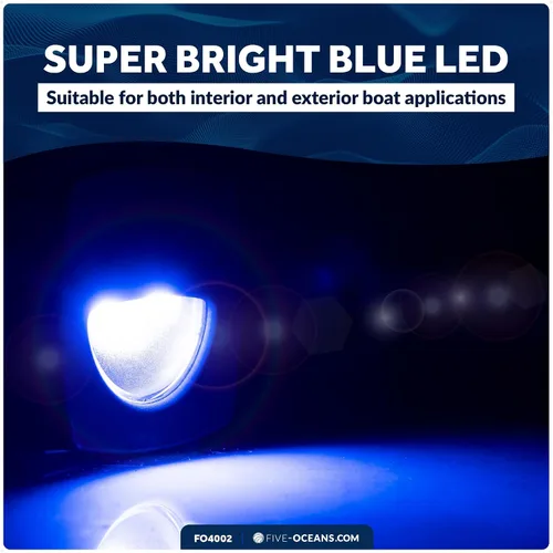 Vista 5 de Five Oceans - Luz LED de pasadizo para embarcación, luces LED azules de cortesía marinas, cuadradas para interior de barco, cubierta, cabina