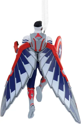 Vista 2 de Hallmark Marvel Avengers Capitán América Sam Wilson Adorno Navideño (0003HCM0856)