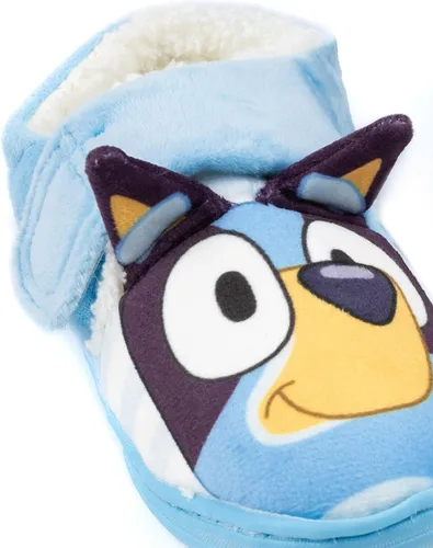 Vista 5 de Bluey Pantuflas para niños pequeños 3D con correa de orejas y zapatos de casa