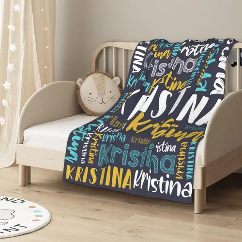Vista 3 de Dr.TOUGH Mantas personalizadas con nombre, mantas para bebés personalizadas para niñas, niños y adultos, mantas y sábanas con monograma, regalo