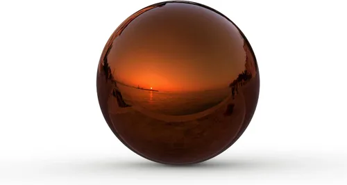 Vista 3 de Lulu Decor, bola de espejo de observación de cobre y acero inoxidable de 30,48 cm, globo de decoración de jardín con acabado suave y brillante