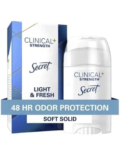 Vista 5 de Secret Clinical Strength Desodorante antitranspirante suave aroma sólido, ligero y fresco, 1.60 onzas (paquete de 3)