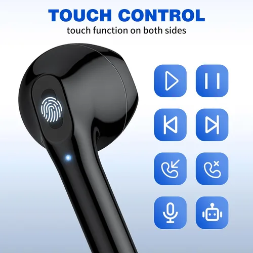 Vista 4 de ASKUBSKU - Auriculares inalámbricos para Samsung S26 S25 Ultra S24 S23 Fe Plus, color negro 5.3 Auriculares Bluetooth inalámbricos con micrófono